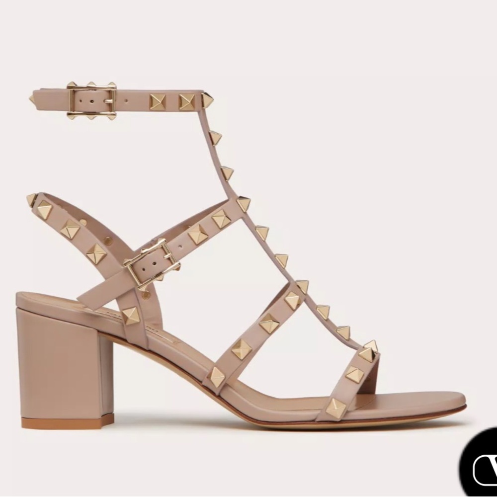 Valentino Tan Rockstud Sandals